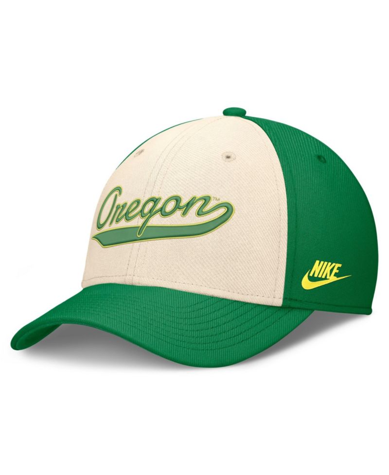 Men's Natural/Green Oregon Ducks Legacy Swooshflex Dri-FIT Hat