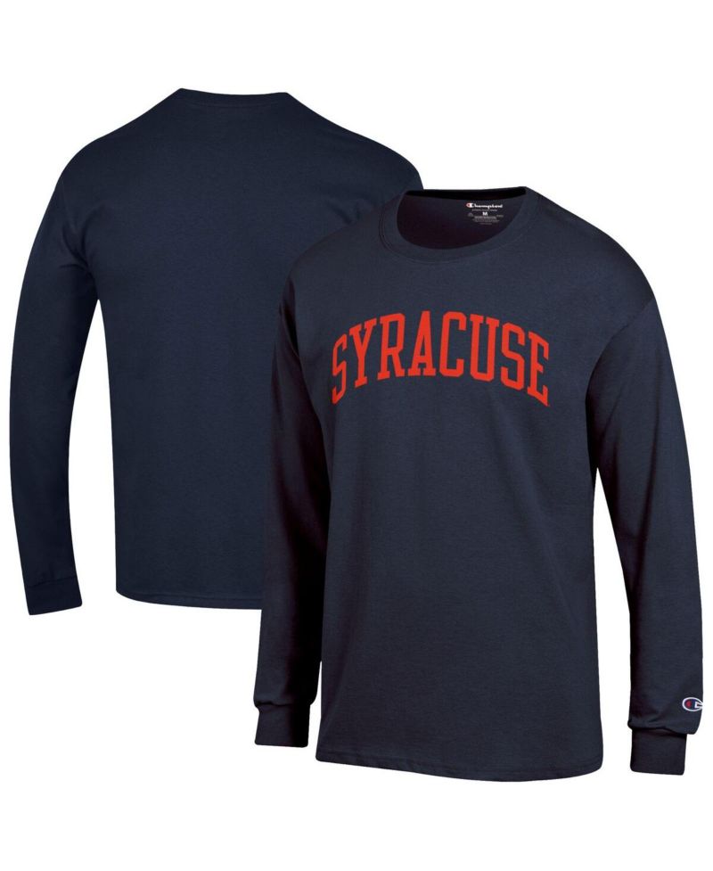 Men's Navy Syracuse Orange Basic Arch Long Sleeve T-Shirt