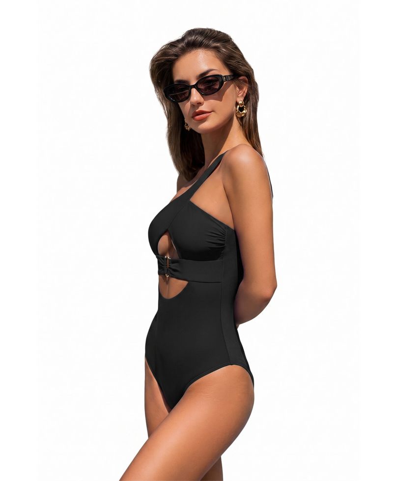 Women's Alluring One-Shoulder One-Piece Swimsuit with Cutouts