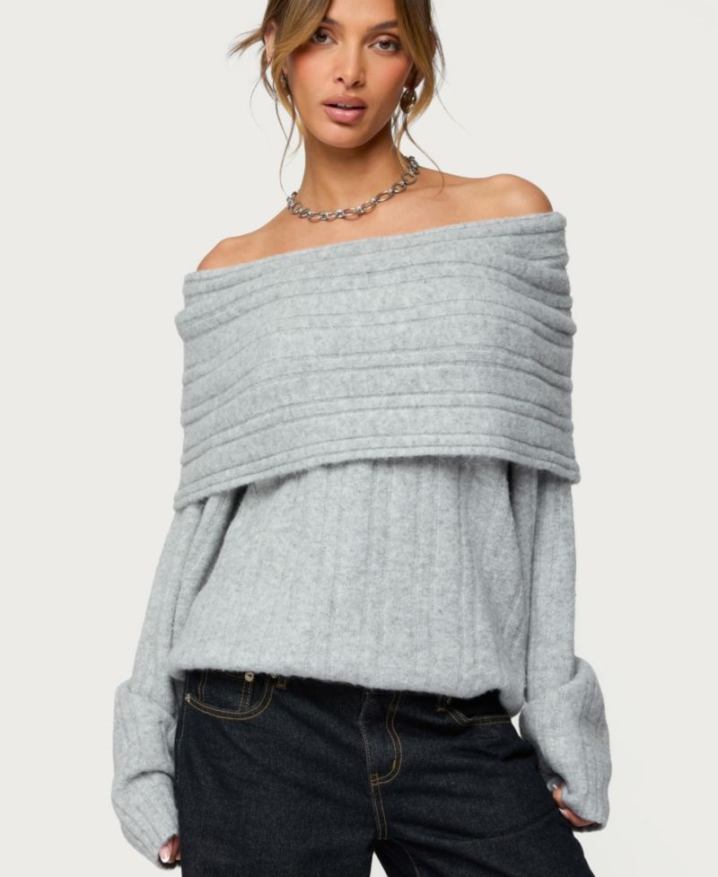 Womens Kadenna Oversized Off Shoulder Sweater