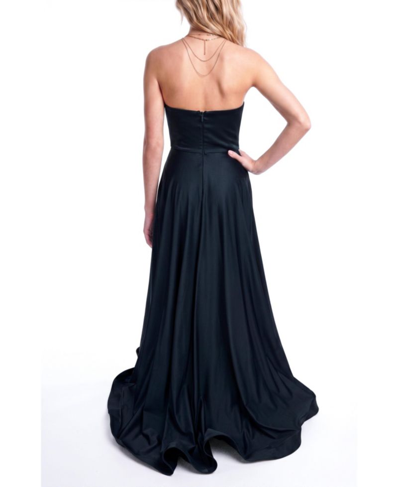 Women's Strapless Sweetheart Side Slit Evening Gown