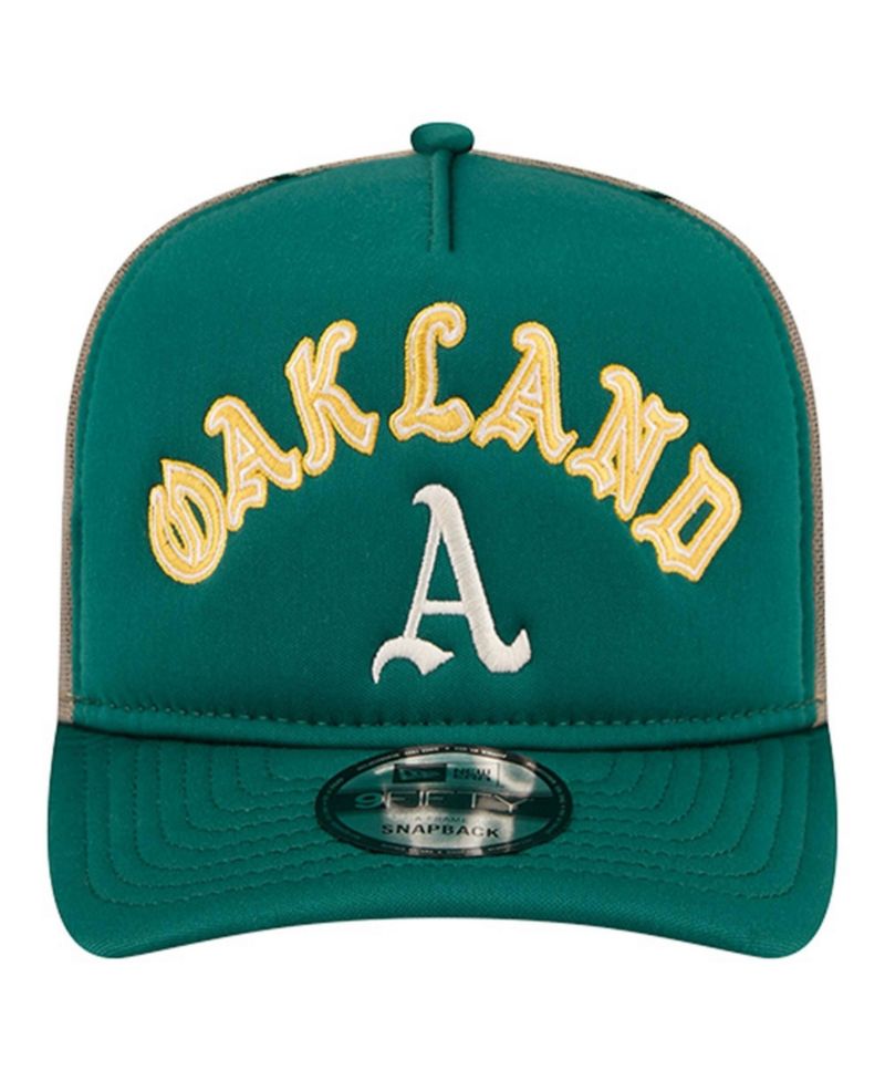 Men's Kelly Green Oakland Athletics Vintage Arched Foam Front 9FIFTY A-Frame Adjustable Trucker Hat