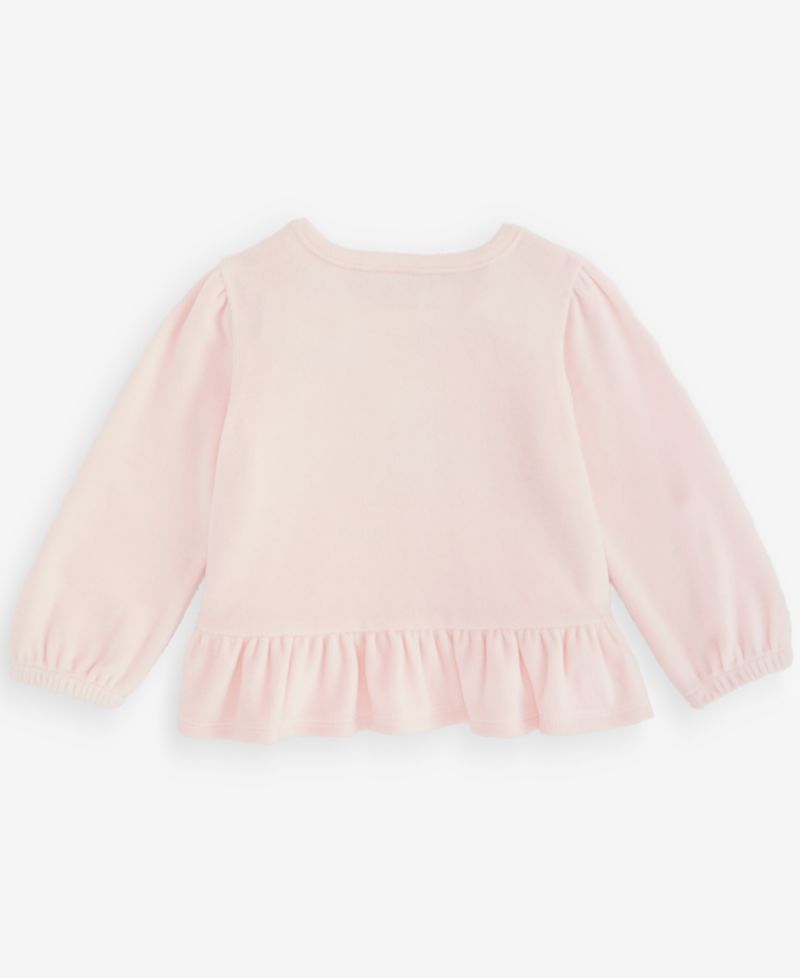 Baby Girls' 3M-24M Mix & Match Long-Sleeve Ballet Slippers Velour Peplum Top
