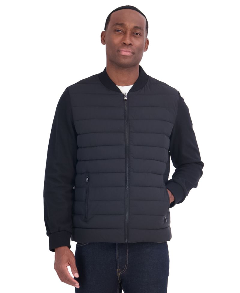 Men's Mixed Media Puffer Regular-Fit Jacket
