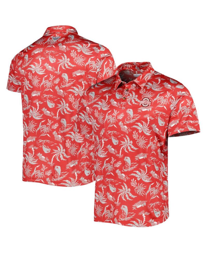 Men's Scarlet Ohio State Buckeyes Super Terminal Tackle Omni-Shade Polo Shirt