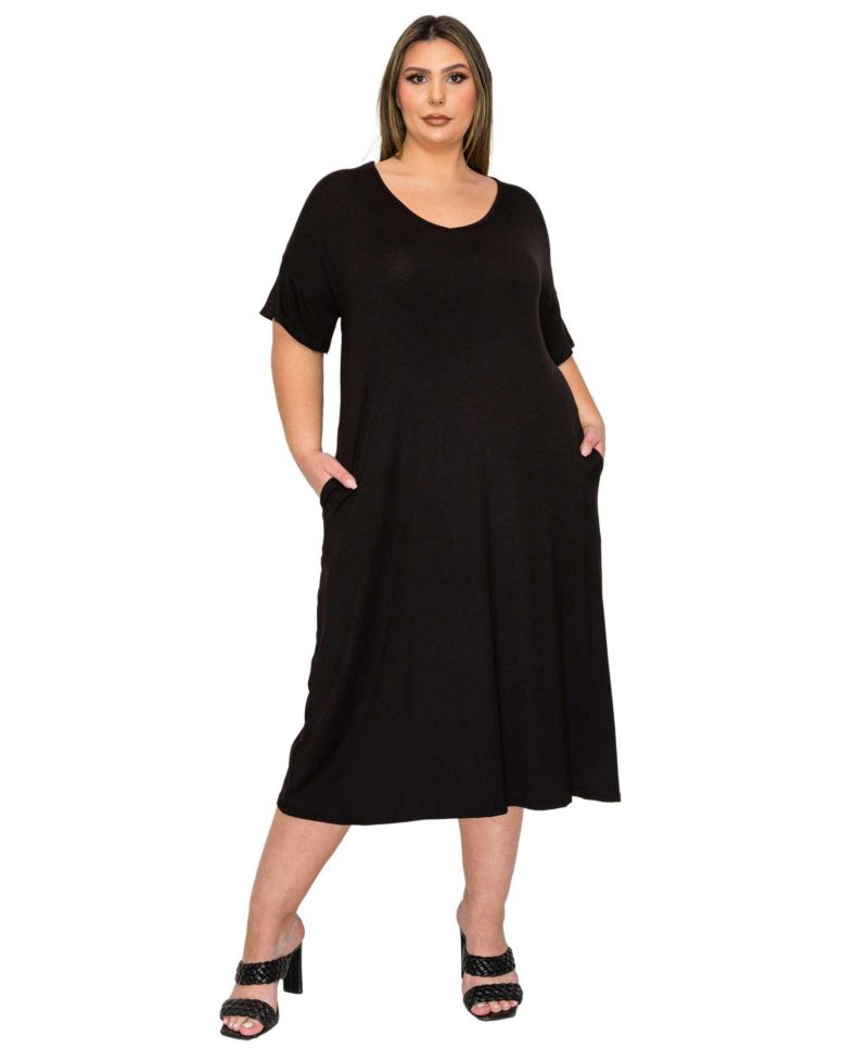 Plus Size Olivia Pocket Midi Dress