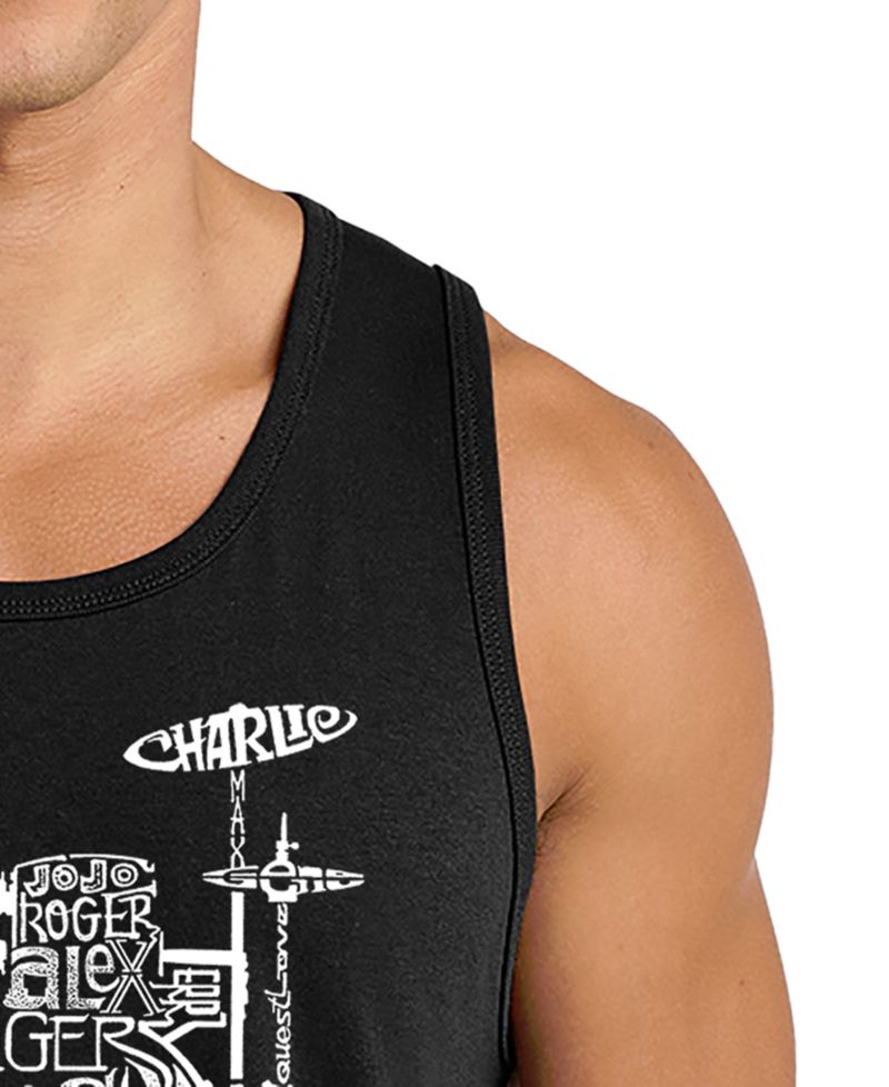 Men's Drum Set Word Art Graphic Tank Top