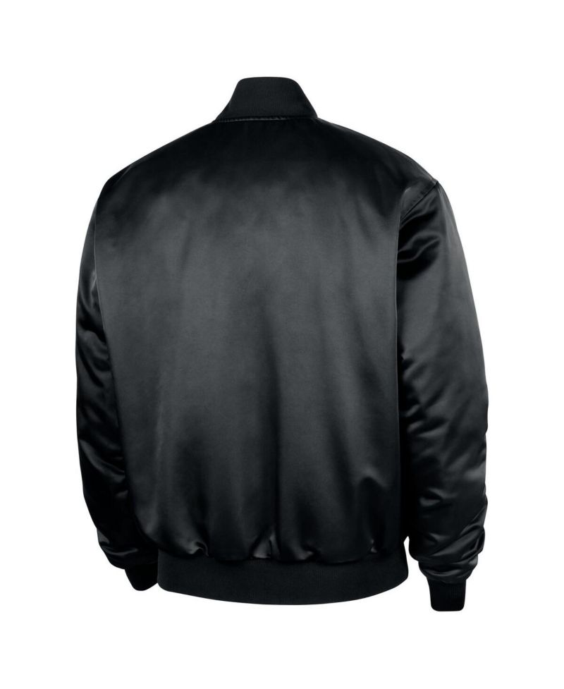 Men's Black NBA Authentic Lenticular Woven Satin Full-Snap Therma-FIT Jacket