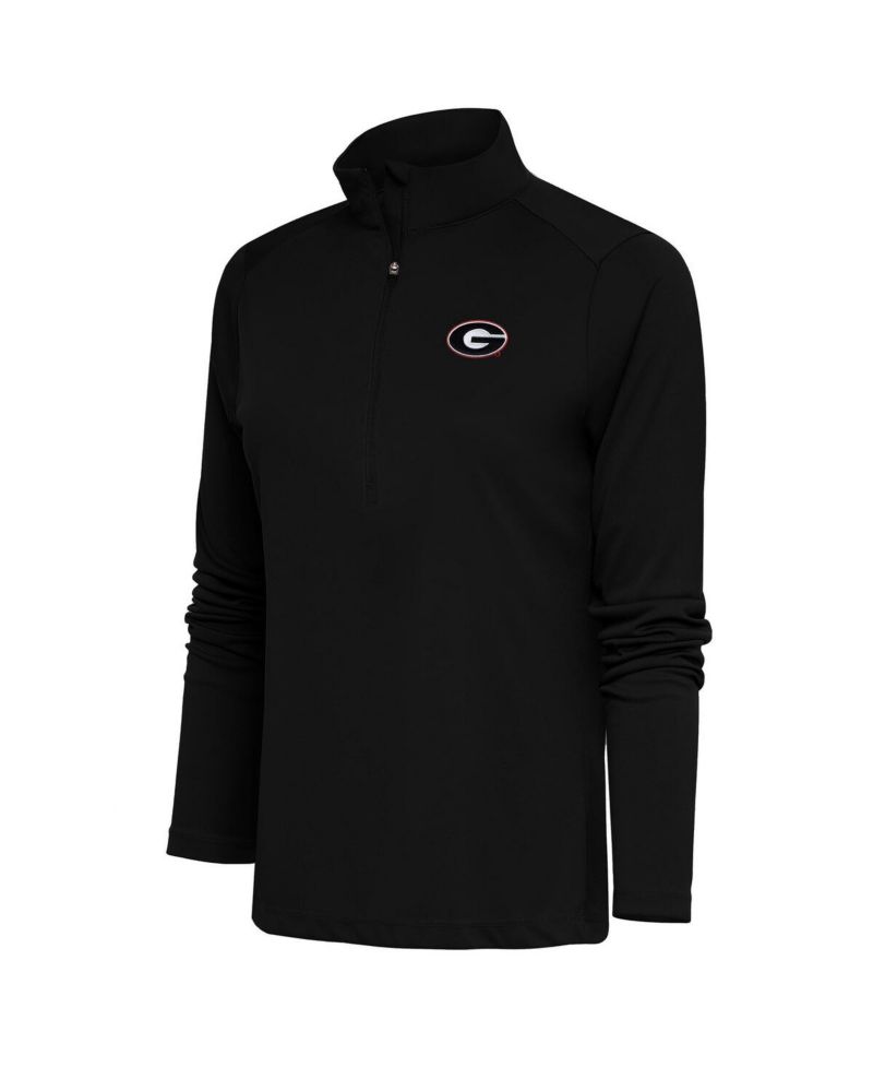 Women's Black Georgia Bulldogs Tribute Half-Zip Pullover Sweatshirt