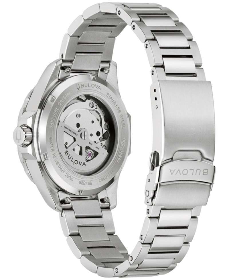 Men's Marine Star Series B Automatic Silver-Tone Stainless Steel Bracelet Watch 45mm