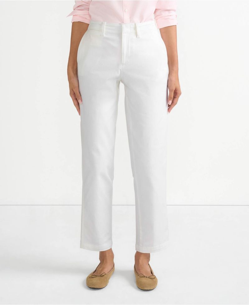 Petite Mid Rise Classic Straight Leg Chino Ankle Pants