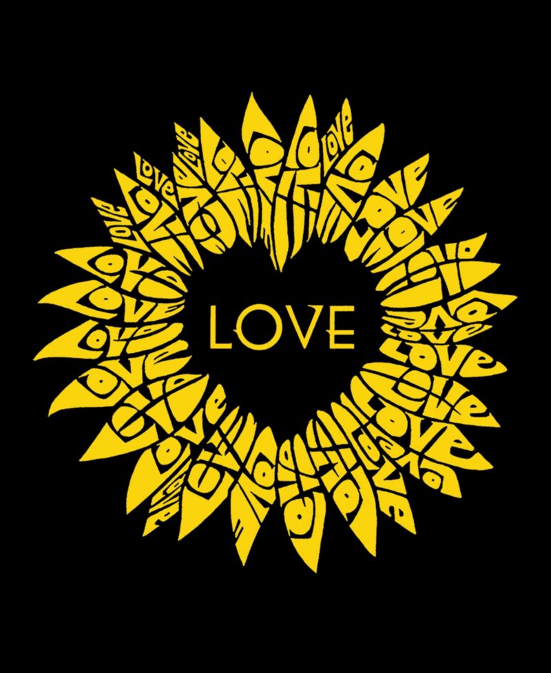 Women's Sunflower Love Word Art Pullover Top