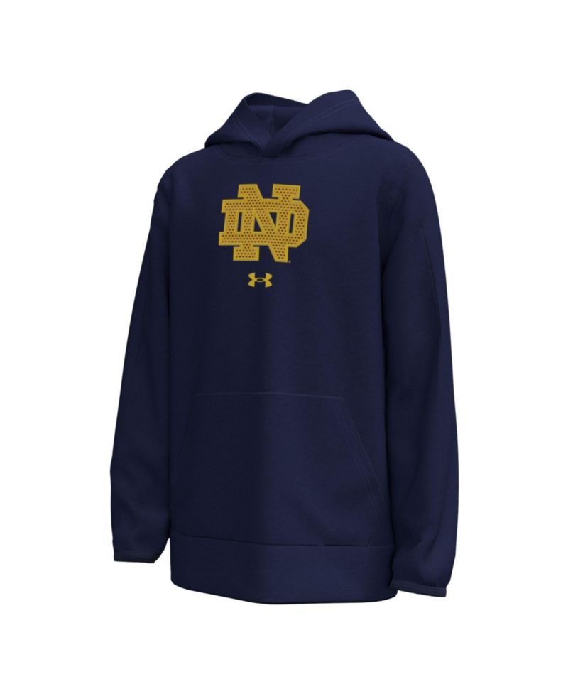 Big Boys and Girls Navy Notre Dame Fighting Irish 2026 Shamrock Series Interlock Mesh Fleece Hoodie
