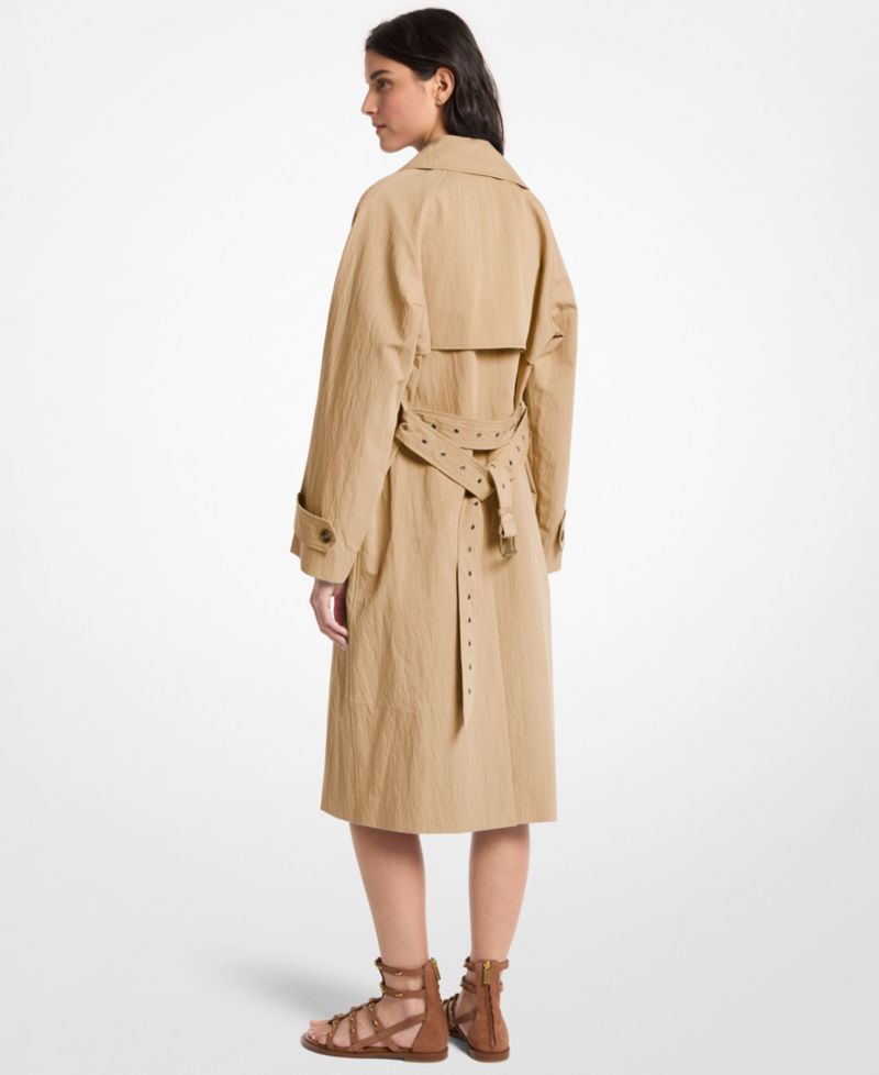 Women's Collared Neck Oversize Belted Trench Coat