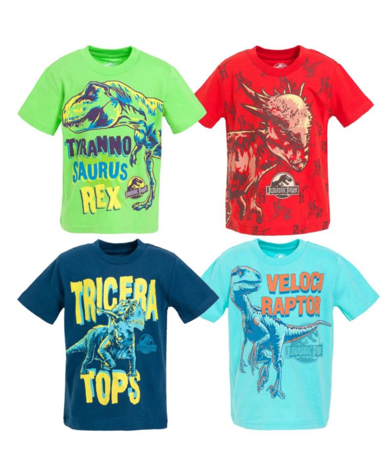 Boys Jurassic World Jurassic World Dinosaur T-Rex 4 Pack T-Shirts