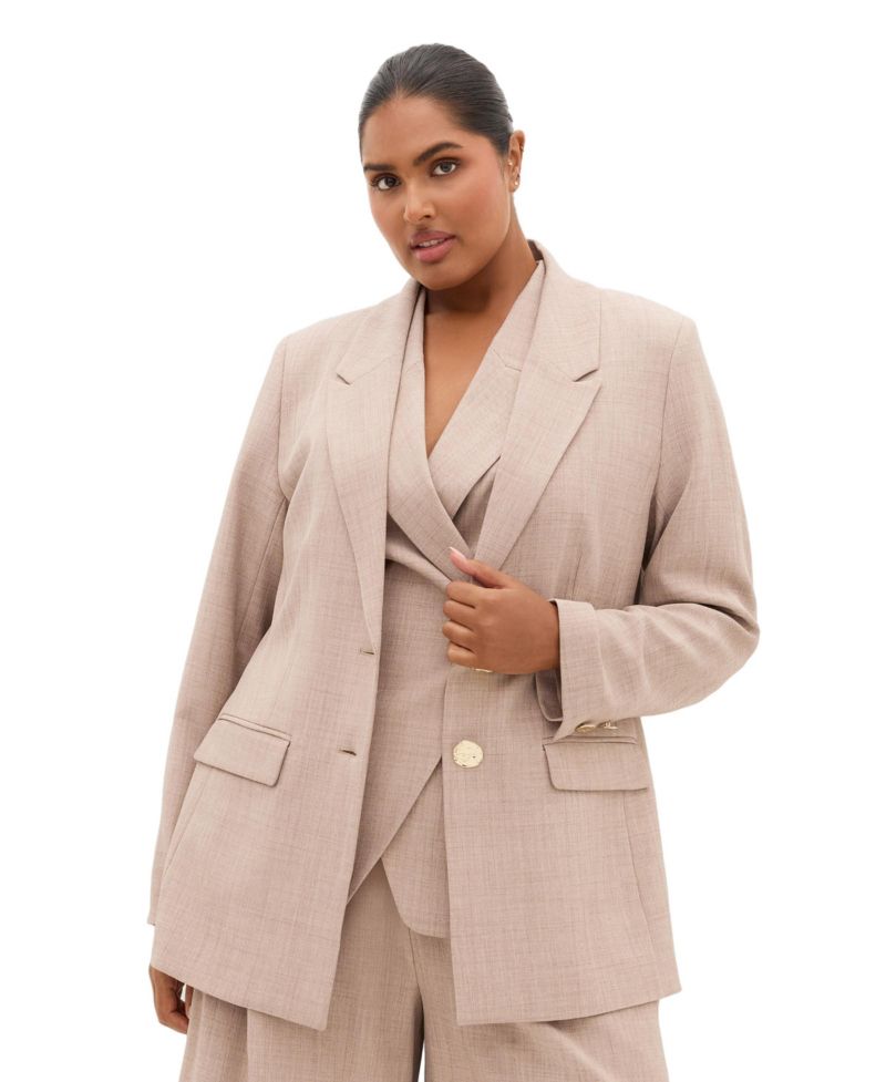 Plus Size Luci Double-Breasted Relaxed-Fit Blazer