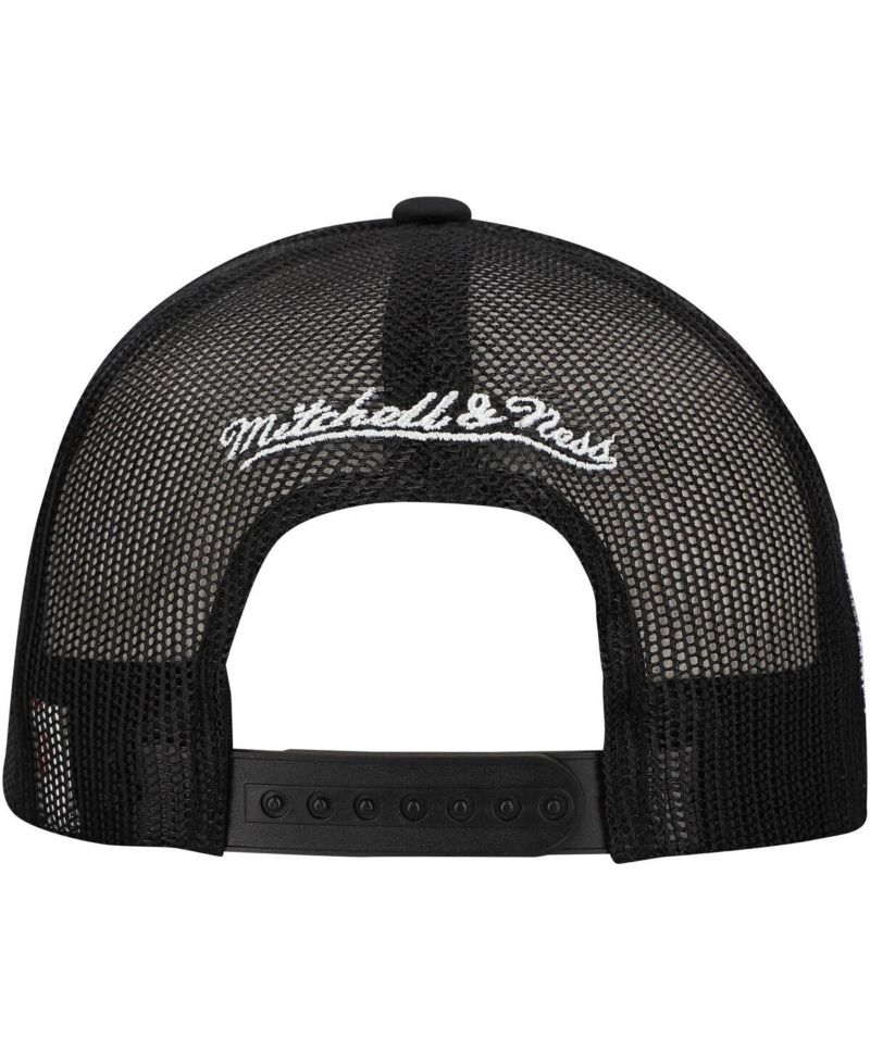 Men's Black Brooklyn Nets Script Trucker Adjustable Hat
