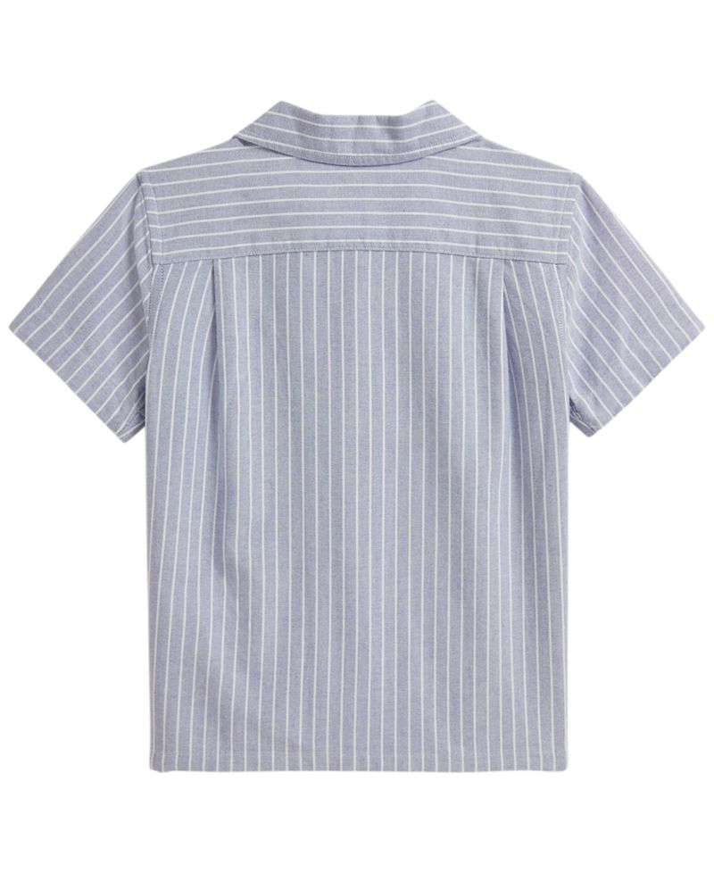 Boys' 2-7 Striped Cotton Oxford Camp Shirt