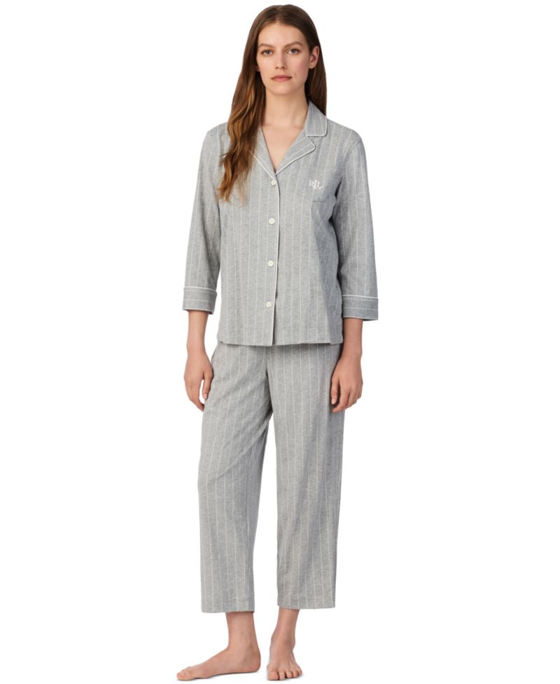 Plus Size Button-Front Top and Pants Pajama Set