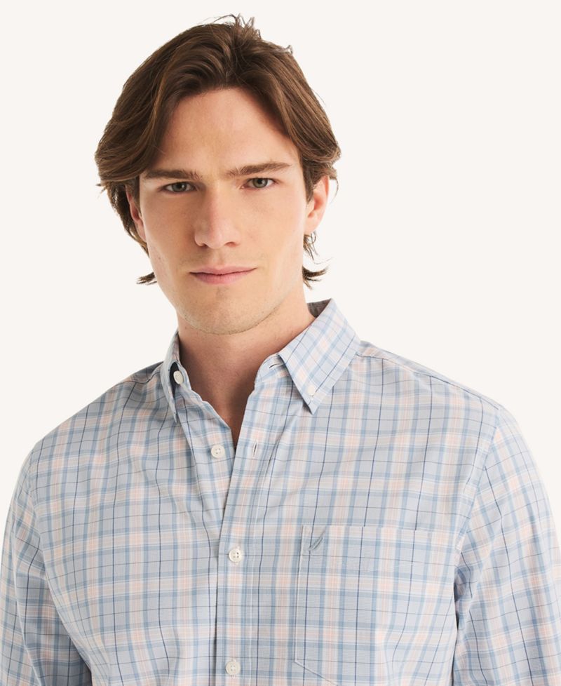 Men's Classic-Fit Long-Sleeve Plaid Shirt