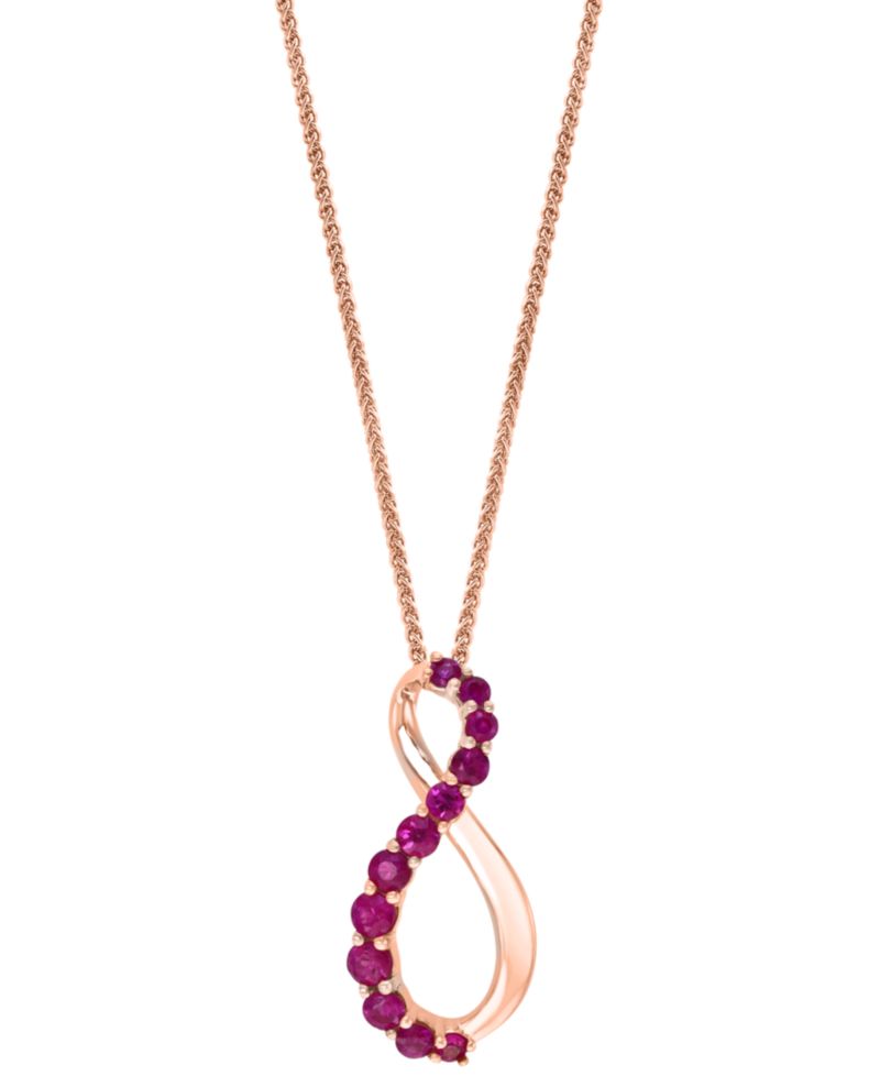 Ruby Infinity 18" Pendant Necklace (3/8 ct. t.w.) in 14k Rose Gold