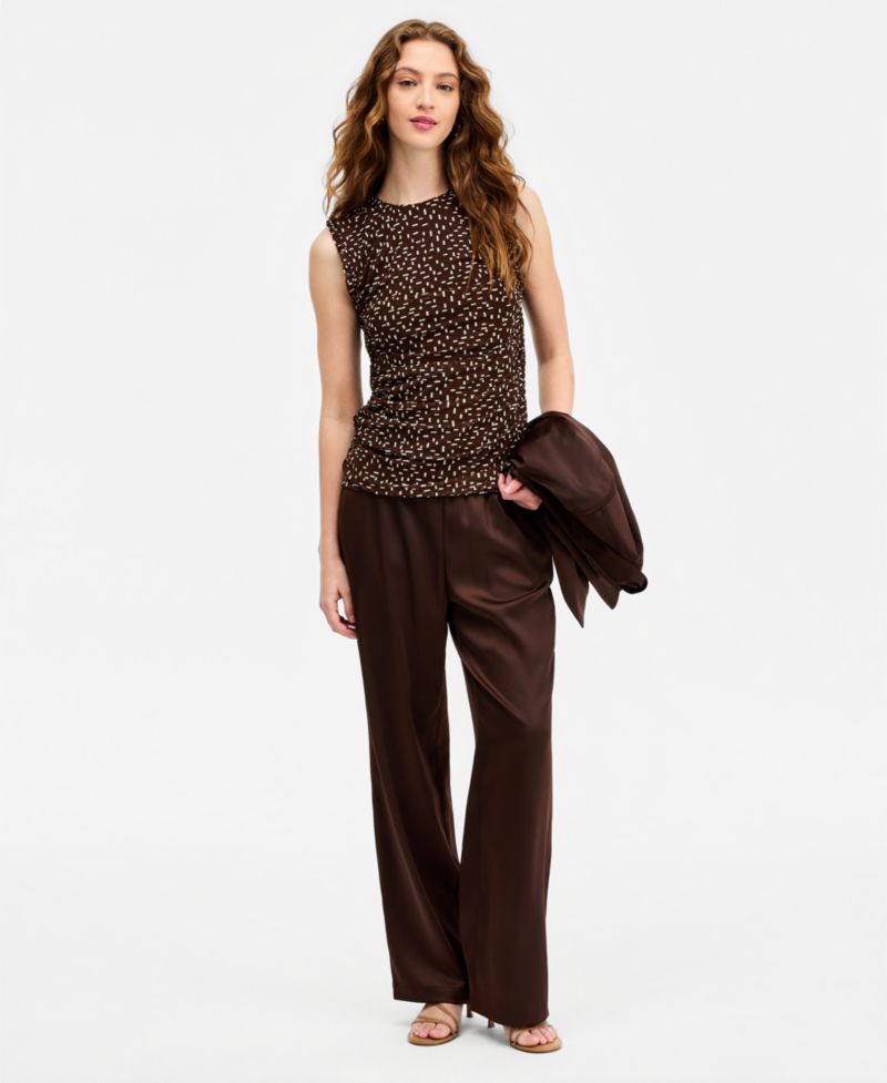 Women's Dot Print Mesh Top