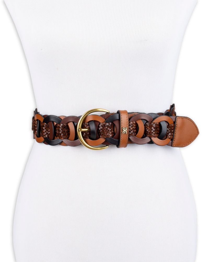 Women's Casual Woven Linked Genuine Leather Belt