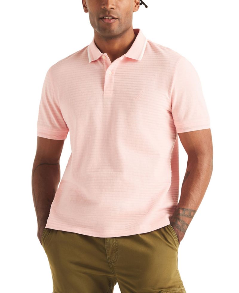 Men's Short-Sleeve Jacquard Polo Shirt