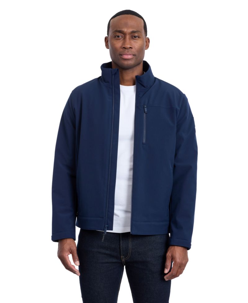 Men's Sherpa Lined Softshell Stand Collar Jacket