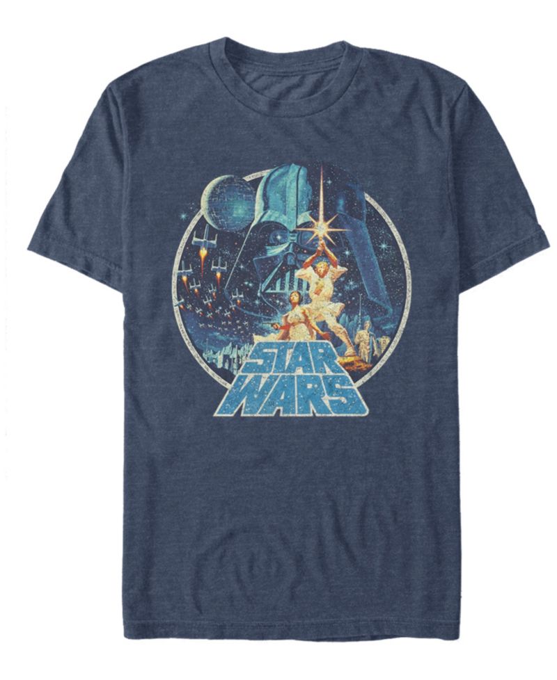 Men's Star Wars Men's Classic Retro Circle Movie Poster Short-Sleeve T-Shirt