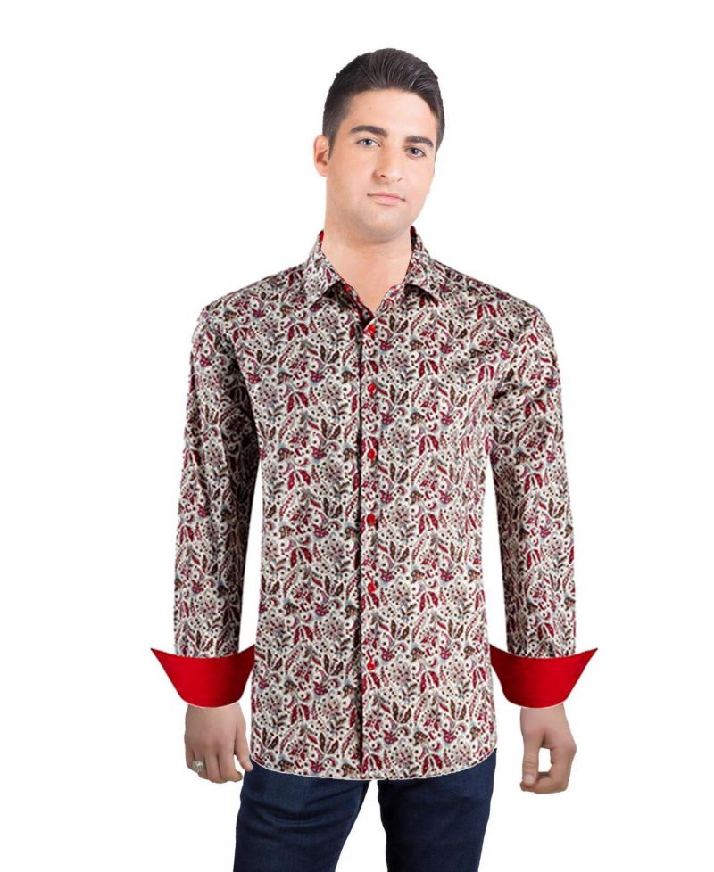 Men's Slim Fit Paisley Sport Button-Down Shirt