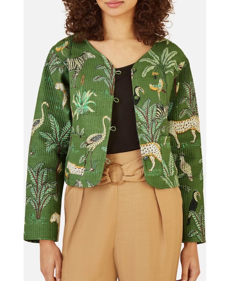Women's Animal Reversible Cropped Quilted Jacket