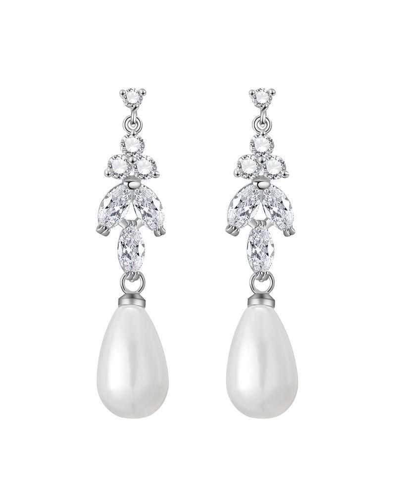 Leo Pearl and Crystal Drop Earrings