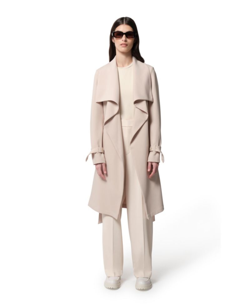 Womens OLIVIA Relaxed-Fit Belted Trench With Cascade Collar