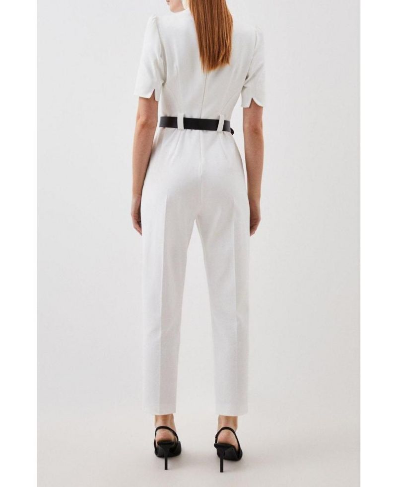 Women's Structured Crepe Forever Belted Jumpsuit