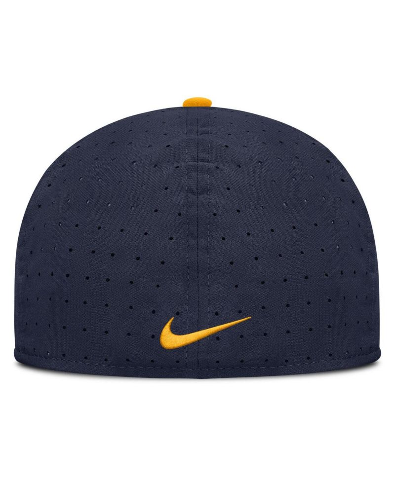 Men's Navy West Virginia Mountaineers On-Field Dugout True Performance Fitted Hat