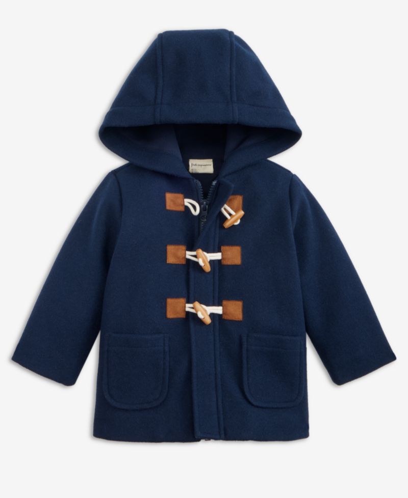 Baby Boys Hooded Toggle-Closure Peacoat