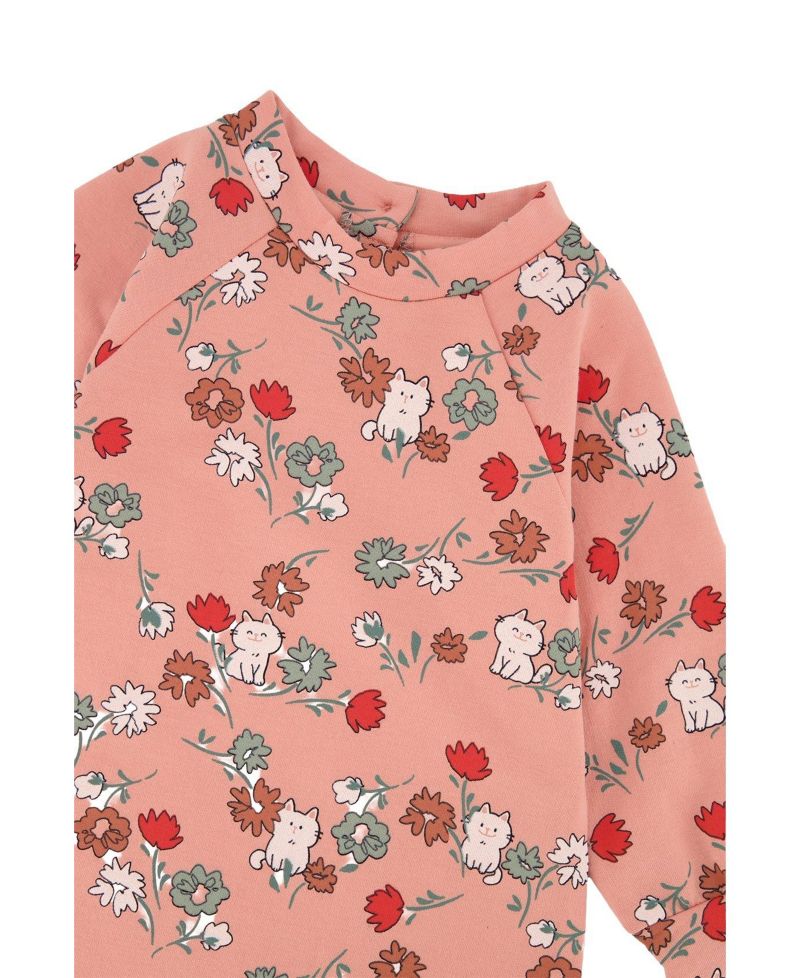 Little Girls Girl's(6-8) Cat Print French Terry Dress