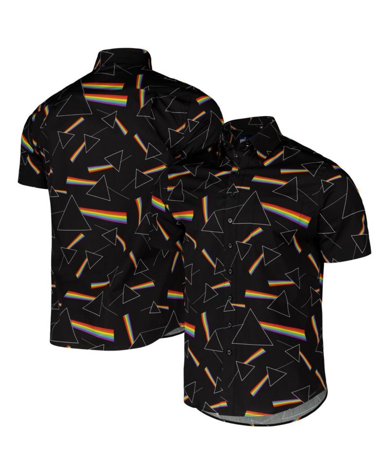 Men's Black Pink Floyd Dark Side of The Moon Button-Down Shirt