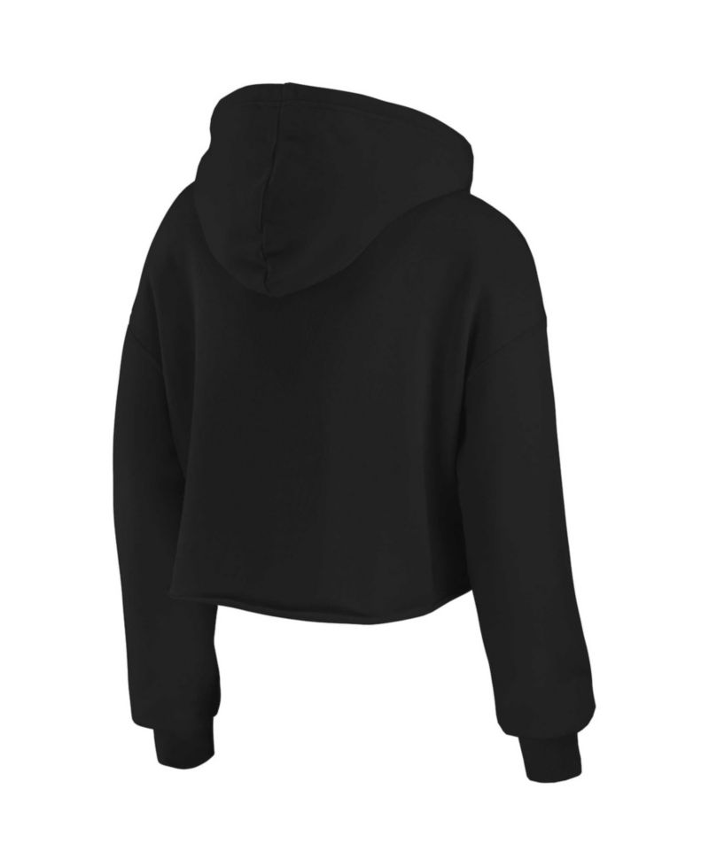 Women's Black New York Jets Domestic Cropped Pullover Hoodie