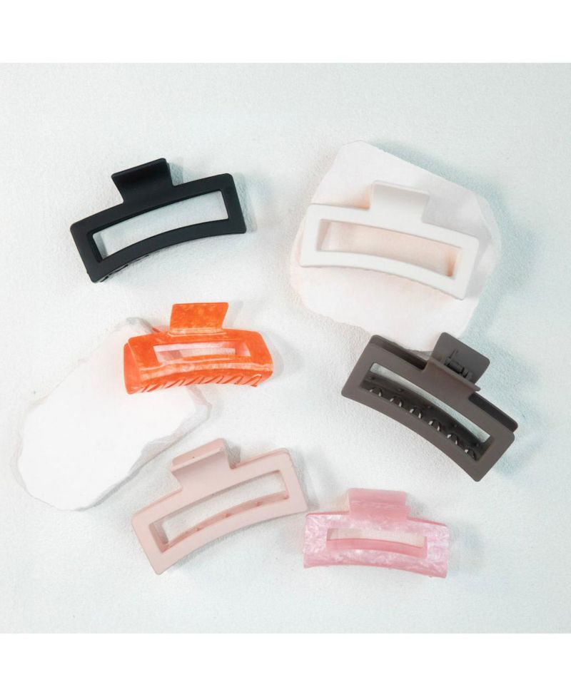 Large Rectangle Claw Clip - Orange