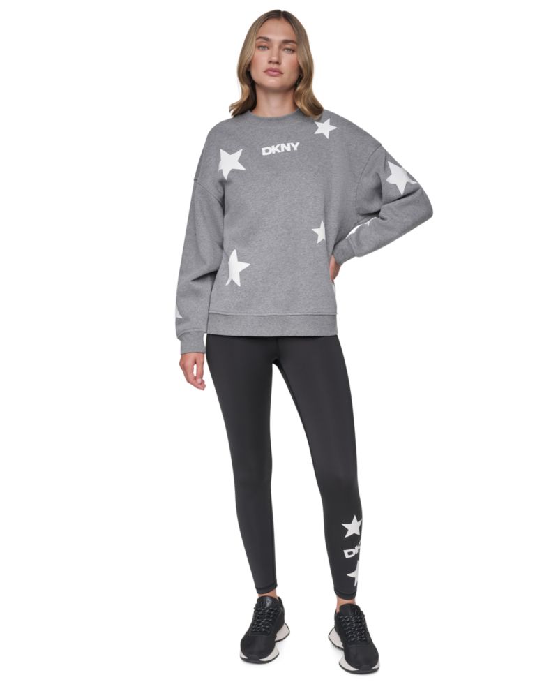 Women's Scattered Flocked Star Tribeca Long-Sleeve Cotton-Blend Pullover