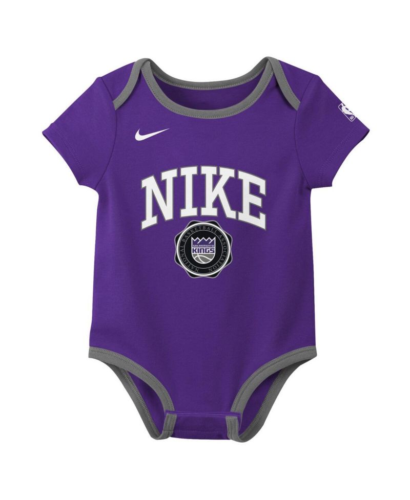 Baby Boys and Girls 2-Pack Purple/Black Sacramento Kings Just Do It Bodysuit Set