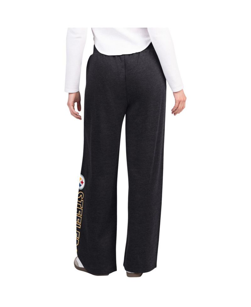 Women's Black Pittsburgh Steelers Field Wide Leg Sweatpants