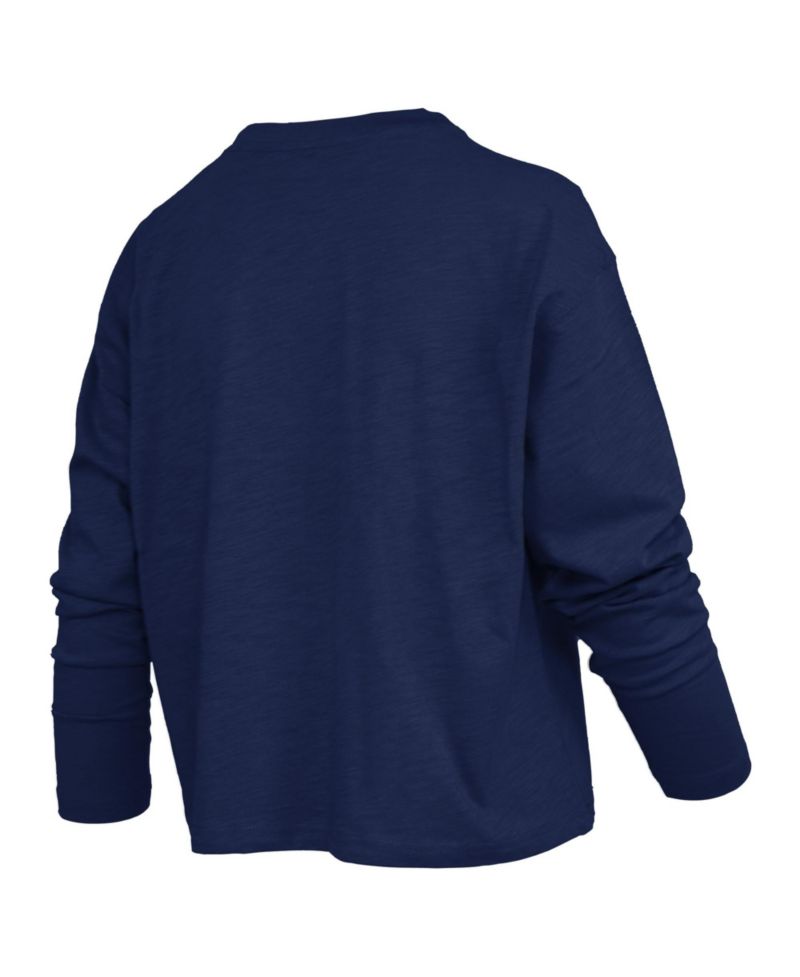 Women's Motley Penn State Nittany Lions Burnout Boxy Long-Sleeve Crewneck T-Shirt