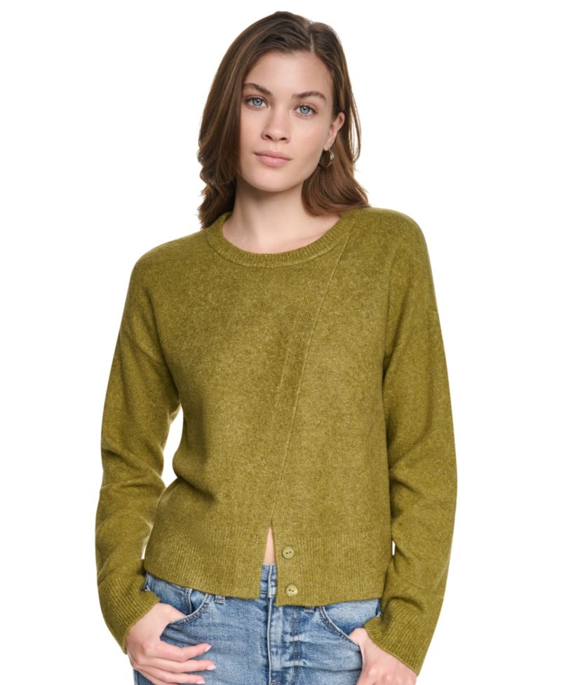 Women's Asymmetric Detailed Crewneck Sweater