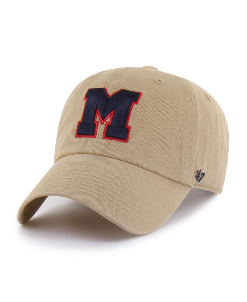 Men's and Women's '47 Ole Miss Rebels Khaki Clean Up Adjustable Hat