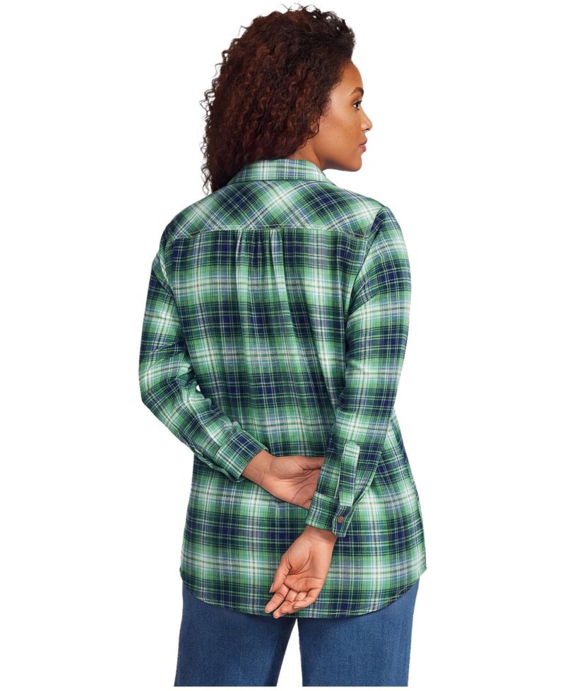 Plus Size Flannel Boyfriend Long Sleeve Shirt