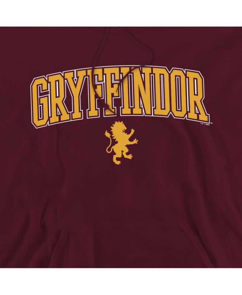 Men's Gryffindor Arched Lion Graphic Long-Sleeve Hoodie