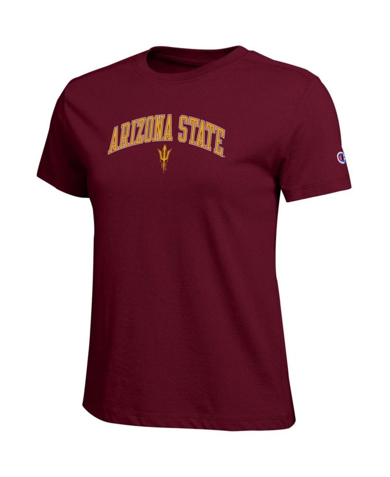Women's Maroon Arizona State Sun Devils Arched Over Logo T-Shirt